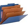 3" Expansion Classification Folder, 2/5 Cut, Letter, Eight-Section, Blue, 10/Box