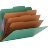 3" Expansion Classification Folder, 2/5 Cut, Letter, 8-Section, Green, 10/Box