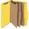 3" Expansion Classification Folder, 2/5 Cut, Letter, 8-Section, Yellow, 10/Box