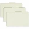 Pressboard Classification Folders, Legal, Four-Section, Gray/Green, 10/Box