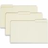 Three Inch Expansion Fastener Folder, 1/3 Top Tab, Legal, Gray Green, 25/Box