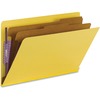 Pressboard End Tab Classification Folders, Legal, Six-Section, Yellow, 10/Box