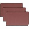 Pressboard End Tab Classification Folder, Legal, Six-Section, Red, 10/Box