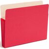 3 1/2" Exp Colored File Pocket, Straight Tab, Letter, Red