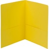 Two-Pocket Folder, Textured Heavyweight Paper, Yellow, 25/Box