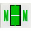 A-Z Color-Coded Bar-Style End Tab Labels, Letter M, Light Green, 500/Roll