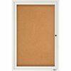 Enclosed Bulletin Board, Natural Cork/Fiberboard, 24 x 36, Silver Aluminum Frame