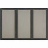 Enclosed Fabric-Cork Board, 72 x 48, Gray Surface, Graphite Aluminum Frame