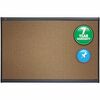 Prestige Bulletin Board, Brown Graphite-Blend Surface, 36 x 24, Cherry Frame