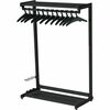 Single-Sided Rack w/Two Shelves, 12 Hangers, Steel, 48" Wide, Black
