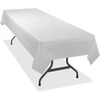 Table Cover, Heavyweight Plastic, Rectangular, 108" L x 54" W, White, 6 Table Covers/Pack
