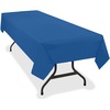 Table Cover, Heavyweight Plastic, Rectangular, 108" L x 54" W, Blue, 6 Table Covers/Pack