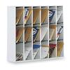 Wood Mail Sorter with Adjustable Dividers, Stackable, 18 Compartments, Gray