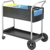 Scoot Mail Cart, One-Shelf, 22-1/2w x 39-1/2d x 40-3/4h, Black/Silver