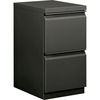 Efficiencies Mobile Pedestal File w/Two File Drawers, 19-7/8", Charcoal