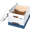 R-Kive DividerBox File Storage Box, Letter, Lift-off Closure, Medium Duty, Fiberboard, White/Blue, 12/Carton
