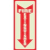 Glow In The Dark Sign, 4 x 13, Red Glow, Fire Extinguisher