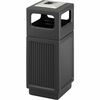 Canmeleon Ash/Trash Receptacle, Square, Polyethylene, 15gal, Textured Black