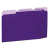 Interior File Folders, 1/3-Cut Tabs: Assorted, Letter Size, 11-pt Stock, Violet, 100/Box