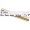 Self-Adhesive Label Holders, Top Load, 1 x 6, Clear, 50/Pack