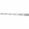 Nail Head Wall Coat Rack, Six Hooks, Metal, 36w x 2-3/4d x 2h, Satin Aluminum