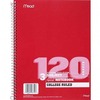 Spiral Bound Perforated Notebook, College Ruled, 8.5" x 11", White Paper, Assorted Covers, 120 Sheets