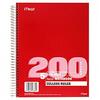 Spiral Bound Notebook, Perforated, College Ruled, 8.5" x 11", White Paper, 200 Sheets