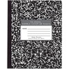 Composition Book, Wide Ruled, 8.5" x 7", White Paper, Black Marble Cover, 36 Pages