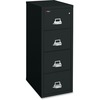 Four-Drawer Vertical File, 20-13/16w x 25d, UL 350° for Fire, Legal, Black