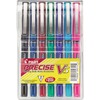 Precise V5 Roller Ball Stick Pen, Precision Point, Assorted Ink, .5mm, 7/Pack