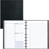 NotePro Undated Daily Planner, Ruled, 7.25" x 9.25", White Paper, Black Cover
