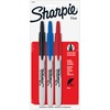 Retractable Permanent Markers, Fine Point, Assorted, 3/Set