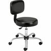 Medical Exam Stool with Back, 24-1/4 x 27-1/4 x 36, Black