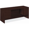 10500 Series Kneespace Credenza With 3/4-Height Pedestals, 60w x 24d, Mahogany