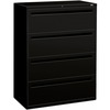 700 Series Four-Drawer Lateral File, 42w x 19-1/4d, Black