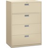600 Series Four-Drawer Lateral File, 42w x 19-1/4d, Putty