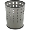 Bubble Wastebasket, Round, Steel, 6gal, Gray
