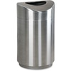 Eclipse Open Top Waste Receptacle, Round, Steel, 30gal, Stainless Steel