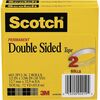 665 Double-Sided Tape, 1/2" x 1296", 3" Core, Transparent, 2/Pack