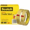 Double-Sided Tape, 3/4" x 1296", 3" Core, Transparent, 2/Pack