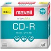 CD-R Discs, 700MB/80min, 48x, w/Slim Jewel Cases, Silver, 10/Pack