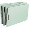 Recycled Pressboard Fastener Folders, Legal, 1" Expansion, Gray/Green, 25/Box