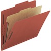 Pressboard Classification Folder, 1 Divider, 2" Exp., 2/5 Cut, Legal, Red, 10/BX