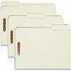 Recycled Pressboard Fastener Folders, Letter, 3" Exp., Gray/Green, 25/Box