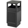 Canmeleon Side-Open Receptacle, Square, Polyethylene, 38gal, Textured Black