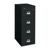 Four-Drawer Vertical File, 17-3/4w x 25d, UL Listed 350° for Fire, Letter, Black