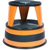 Kik-Step® 2-Step Steel Step Stool, 16 dia. x 14 1/4h, to 350 lb, Orange