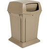 Ranger Trash Can with 2 Door Lid, 45 gal, Biege Plastic