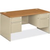 38000 Series Double Pedestal Desk, 60w x 30d x 29-1/2h, Harvest/Putty
