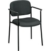 VL616 Series Stacking Guest Chair with Arms, Charcoal Fabric
